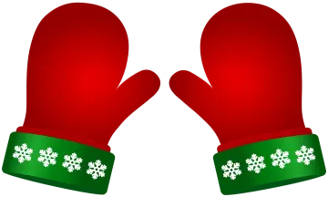 a pair of red gloves with snowflakes on them