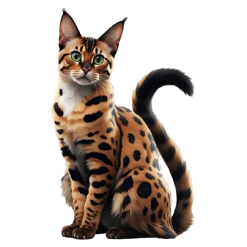 a brown and black cat with green eyes
