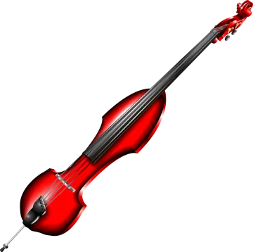 a red violin on a white background