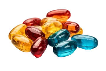 a pile of multi colored pills
