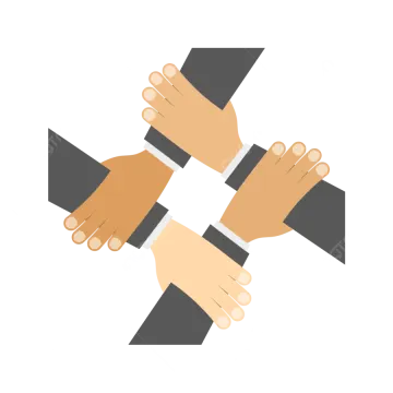 a group of hands holding each other hands