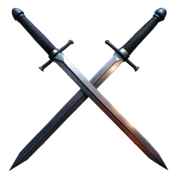two swords on a white background