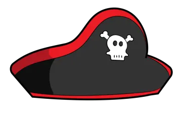 a pirate hat with a skull on it