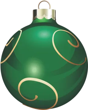 a green christmas ball