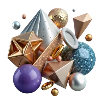 a pile of different colored spheres and spheres