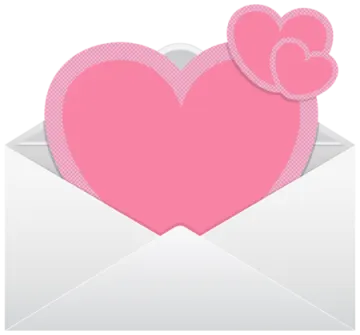 a pink heart in an envelope