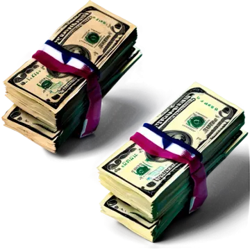 two stacks of money tied to each other stacks
