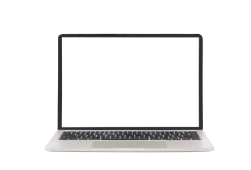 an open laptop with a white screen