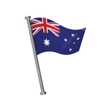 an australian flag on a white background