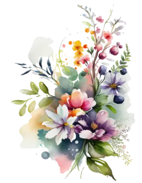 a bouquet of flowers on a white background