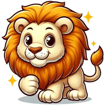 a lion on a white background