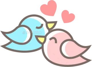 two birds in love - animals characters