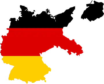 a map of germany with the flag