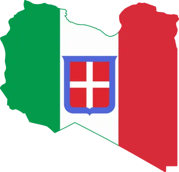 a map with the flag of italy