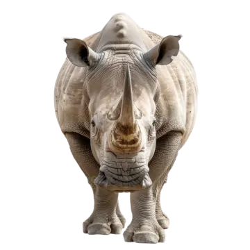 a close up of a white rhino's head