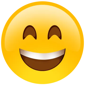 a yellow smiley face with a big smile