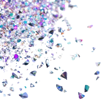 a pile of glitter on a white background
