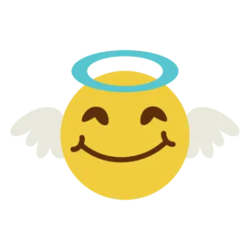 an angel smiley face with wings
