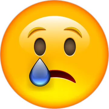 a yellow smiley face with tears on it