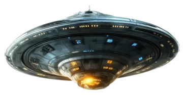 an alien ship is shown in this image