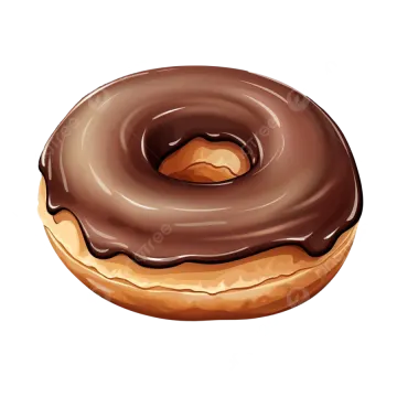 a chocolate covered donut on a white background