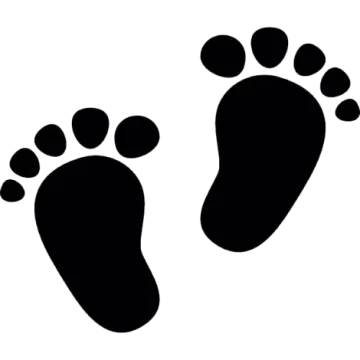 a pair of footprints on a white background
