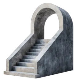 a concrete staircase with steps leading up to it