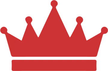 a red crown on a white background