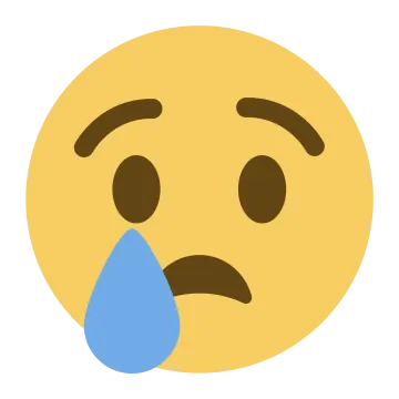a sad face with a tear on it