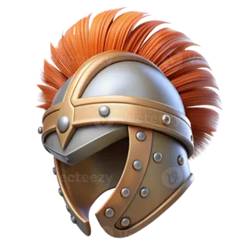 a helmet with red hair and spiked ears
