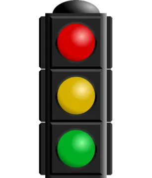 a traffic light with red and green lights