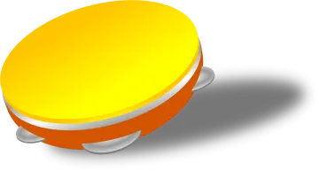 a yellow button on a white background