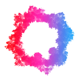the letter o is made up of colored smoke