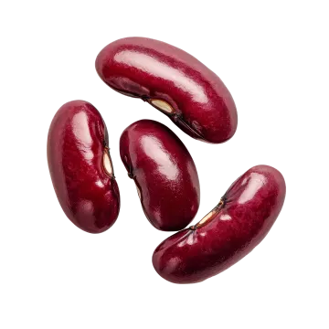 a group of red beans on a white background