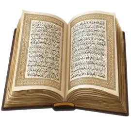 an open quran on a white background