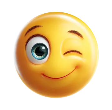 a yellow smiley face with blue eyes