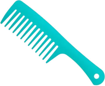 a blue comb on a white background