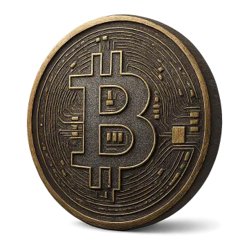 a bit coin on a white background
