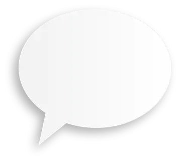 a blank speech bubble on a white background