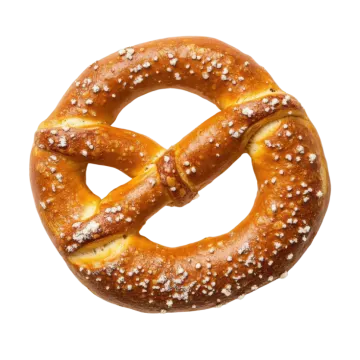 a close up of a bagel on a white background