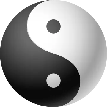a yin symbol on a white background