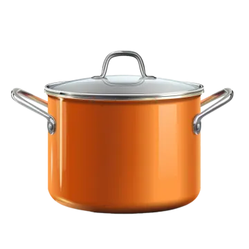 an orange pot with a lid