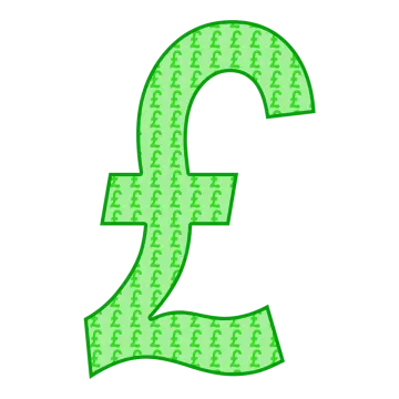 the letter e is made up of dollar bills