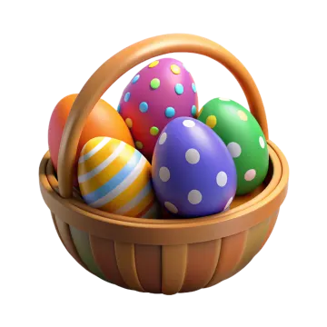 a basket filled with colorful easter eggs