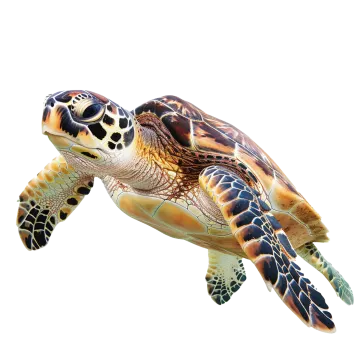 a green sea turtle swimming in the ocean