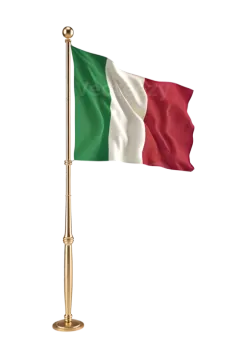 the flag of italy flying in the wind