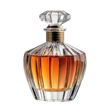 a bottle of perfume on a white background