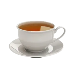 a cup of tea on a saucer