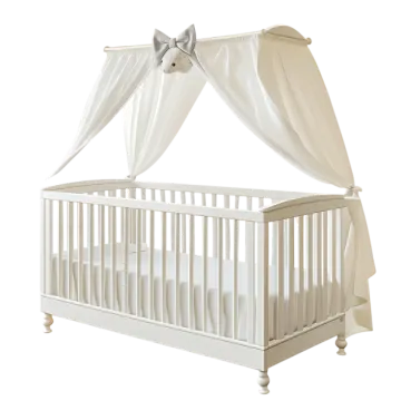 a baby bed with a canopy over it