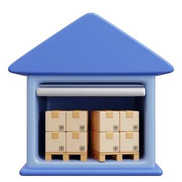 a house with cardboard boxes in it